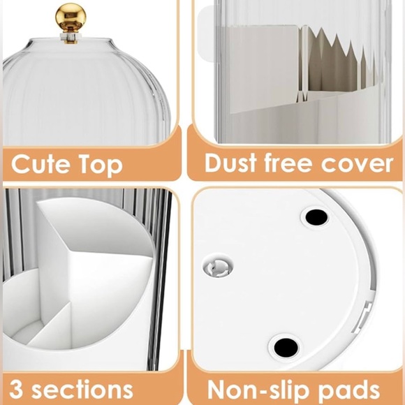 NWT Makeup Brush Holder Organizer with Lid,360 Rotating Dustproof, MULTI COLORS - Picture 5 of 9